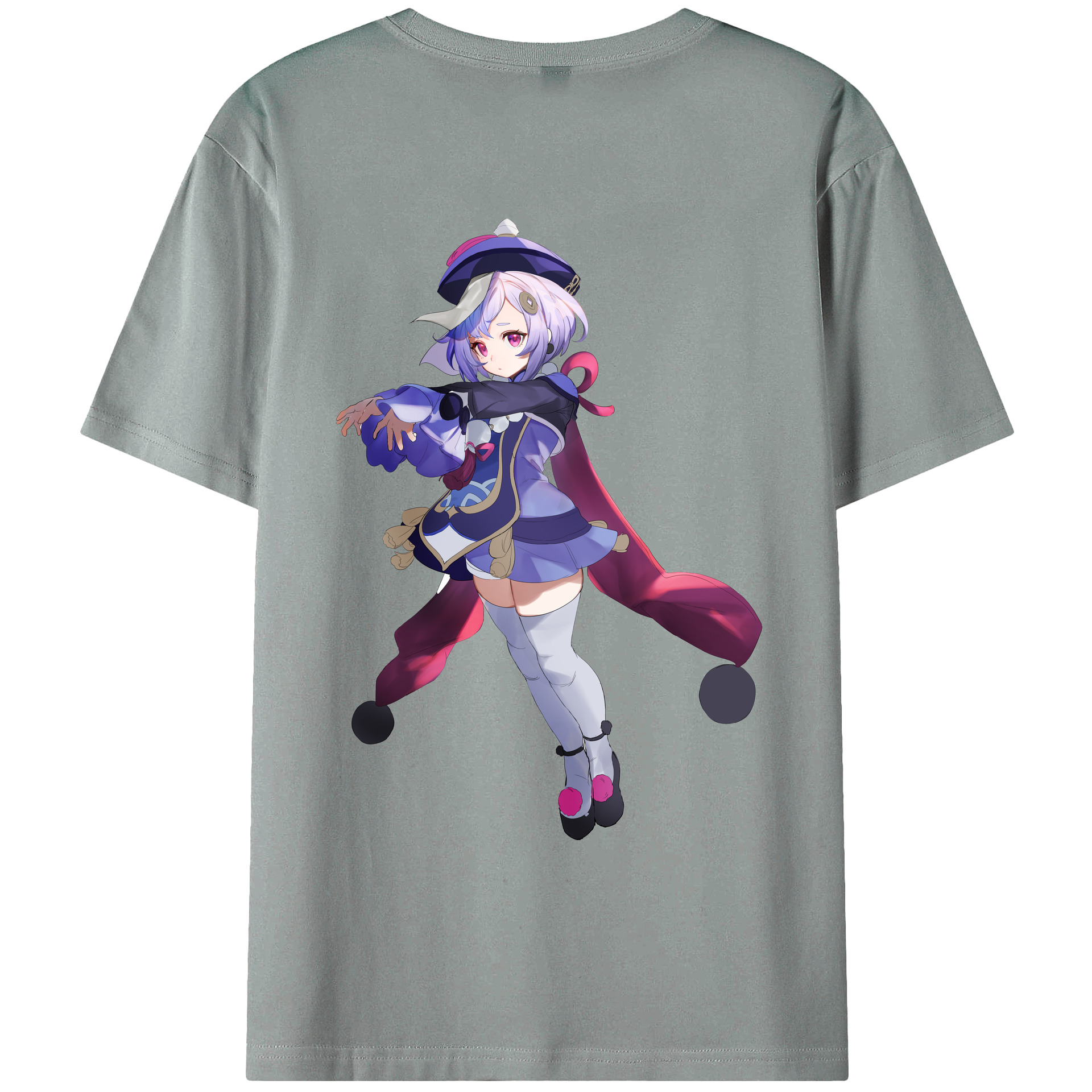 げんし神 七七 なな  genshin Nana 綿100％ メンズ半袖Tシャツ（バックプリント） 通気性